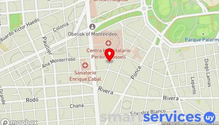 mapa de Redpagos Disco 20 Institución financiera en Montevideo