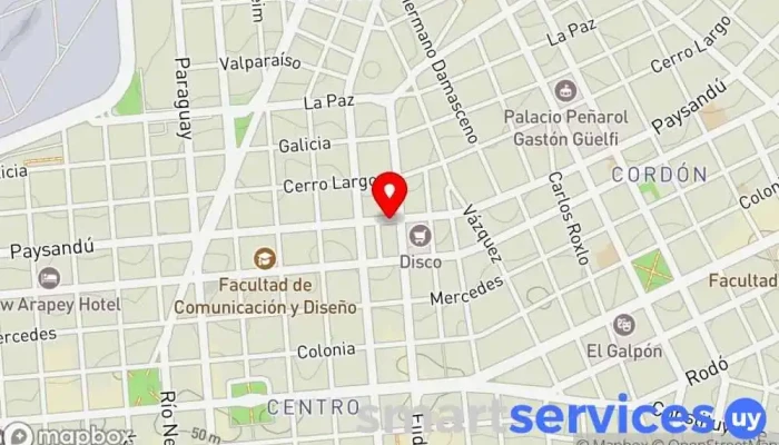 mapa de Redpagos El Alba Institución financiera en Montevideo
