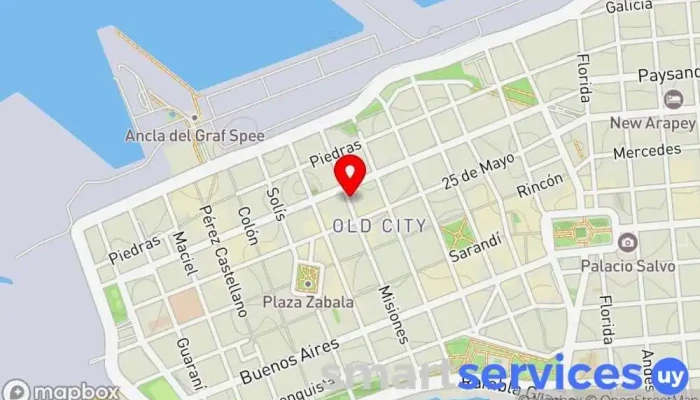 mapa de Redpagos Finacam Institución financiera en Montevideo