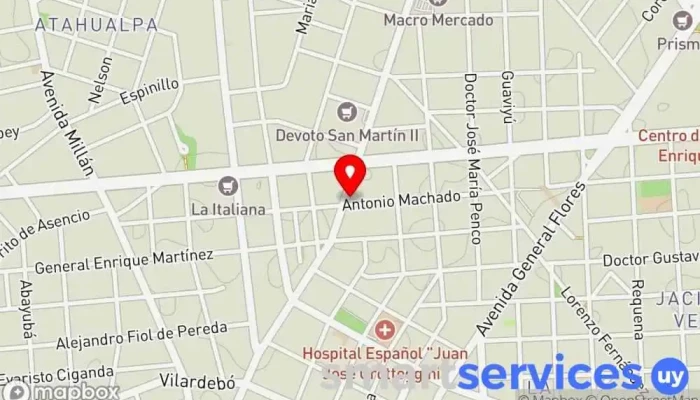 mapa de Redpagos Lucian Institución financiera en Montevideo