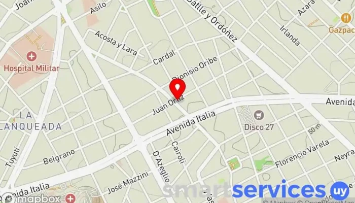 mapa de Redpagos Oficina de cambio de divisas en Montevideo