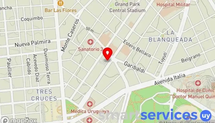 mapa de Redpagos Oficina de cambio de divisas en Montevideo