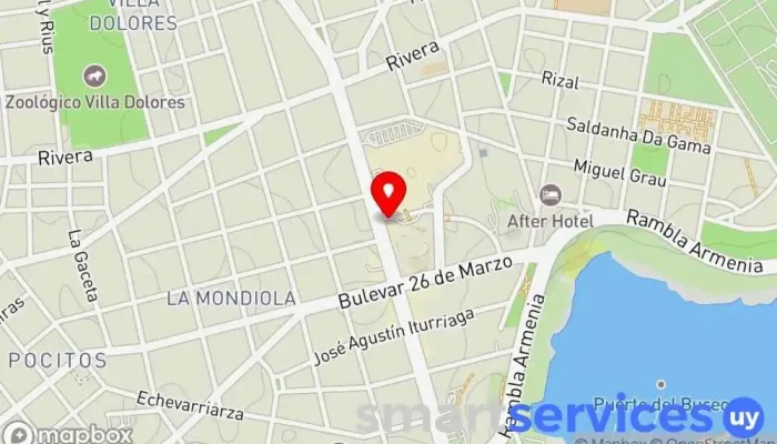 mapa de Redpagos Institución financiera en Montevideo