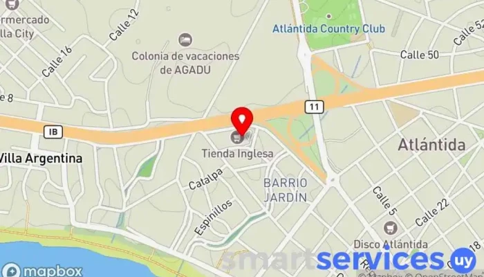 mapa de RedPagos Institución financiera en Atlántida