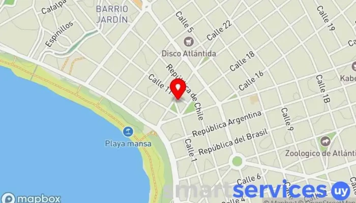 mapa de RedPagos Institución financiera en Atlántida