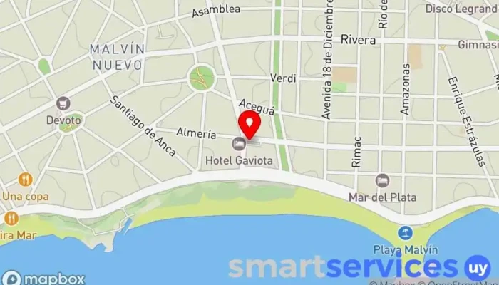 mapa de Redpagos Banco en Montevideo
