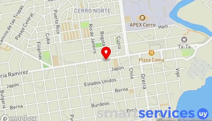 mapa de RedPagos Institución financiera, Consultora financiera en Montevideo
