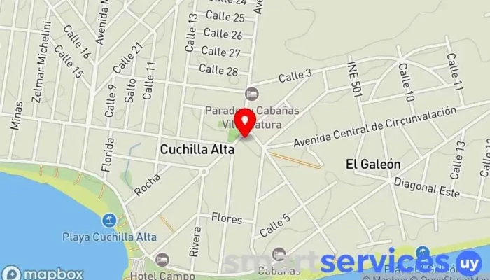 mapa de Redpagos Minimercado Nico Institución financiera en Cuchilla Alta