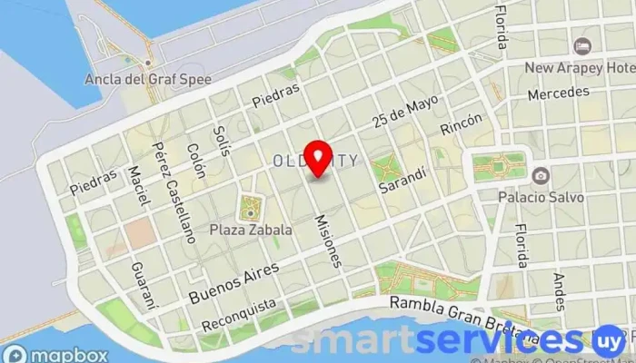 mapa de Redpagos Monex Servicios Financieros Ciudad Vieja Institución financiera en Montevideo
