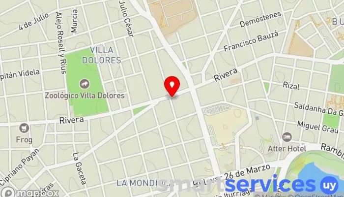 mapa de Redpagos Oficinas Baldovino Institución financiera en Montevideo