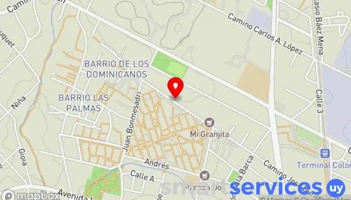 mapa de Redpagos Super Totis Institución financiera en Montevideo