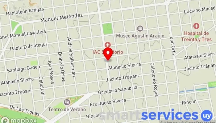mapa de Redpagos T. Y Tres Institución financiera en Treinta y Tres