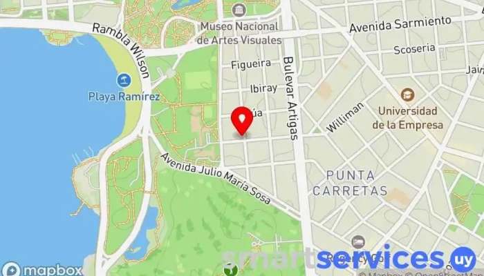 mapa de Redpagos Torre Patria Institución financiera en Montevideo