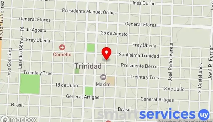 mapa de Redpagos Trinidad Institución financiera en Trinidad