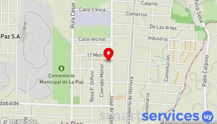mapa de Redpagos Viale Institución financiera, Comercio en La Paz