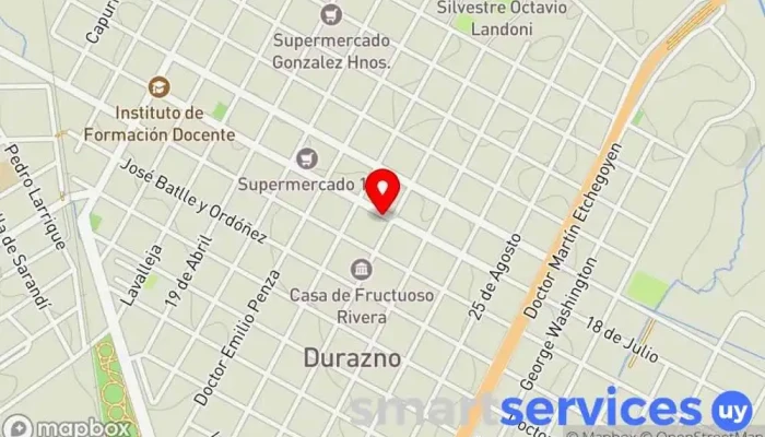 mapa de REMISES CENTRO - DURAZNO Servicio de transporte en Durazno