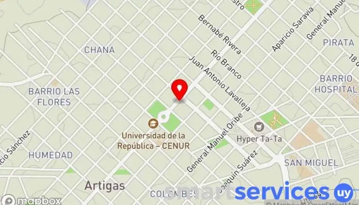 mapa de Restaurant y Pizzeria Magic Restaurante en Artigas
