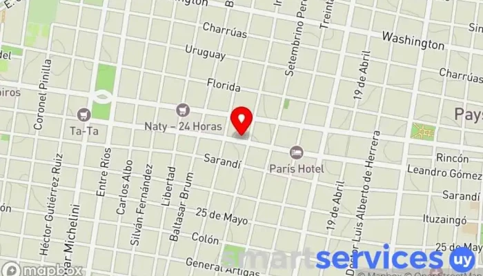 mapa de Romis S.A Tienda de electrónica en Paysandú