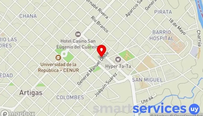 mapa de SAGA Farmacia en Artigas