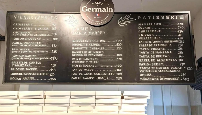 Saint Germain Boulangerie -  Carta - Montevideo