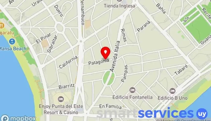 mapa de Salaya Romera Propiedades Agencia inmobiliaria en Punta del Este