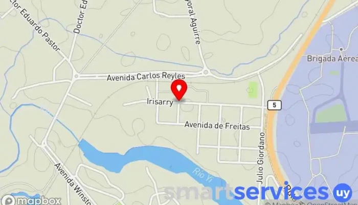 mapa de Santa Bernardina  en Santa Bernardina