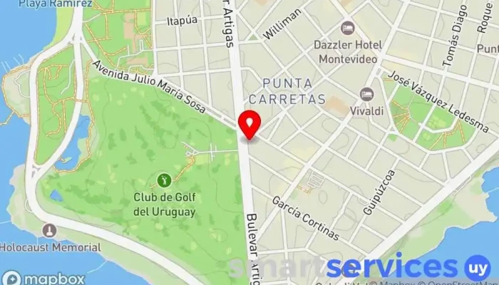 mapa de Santander Banco en Montevideo