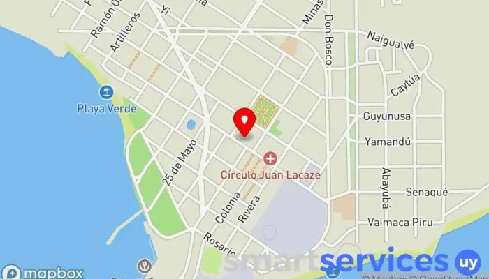mapa de Seccional 8va. Juan Lacaze Jefatura de policía en Juan L. Lacaze