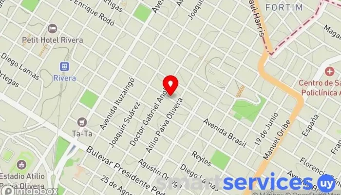 mapa de Seguros Bertran Corredor de seguros, Oficinas de empresa en Rivera
