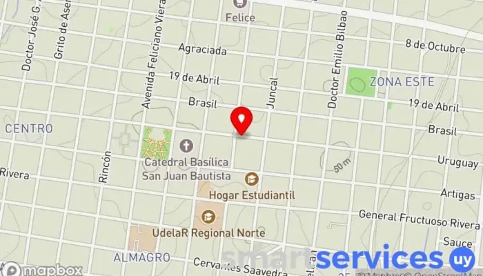 mapa de Siglo 21 FM 101.5 Emisora de radio en Salto