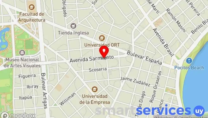 mapa de SUAT - Policlínica Pocitos - Emergencia 133 Servicio de emergencias, Servicio de ambulancias en Montevideo