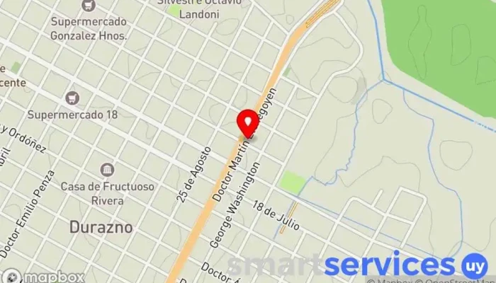 mapa de Sub Agencia Turil Durazno Empresa de autobuses en Durazno