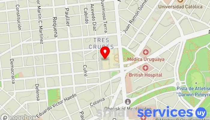 mapa de Subite al Bus Agencia de viajes en Montevideo