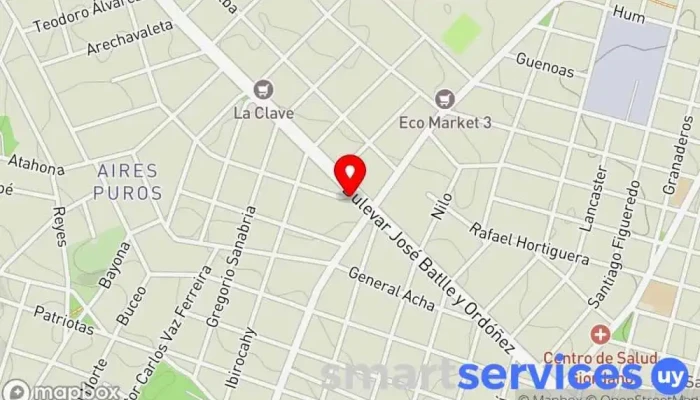 mapa de Sucursal Abitab 91 Cajeros automáticos en Montevideo