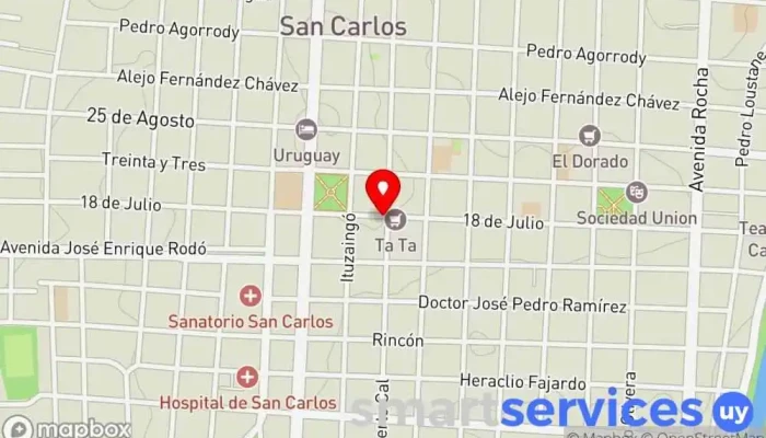 mapa de SurHacienda San Carlos Institución financiera en San Carlos