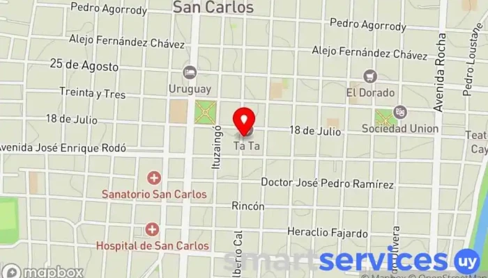 mapa de SurHacienda Sucursal TATA San Carlos Institución financiera en San Carlos