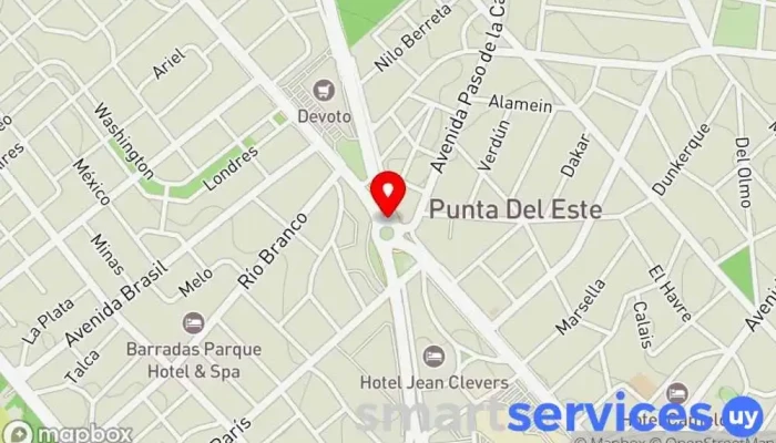 mapa de SyM turísmo Agencia de excursiones en autobús en Punta del Este