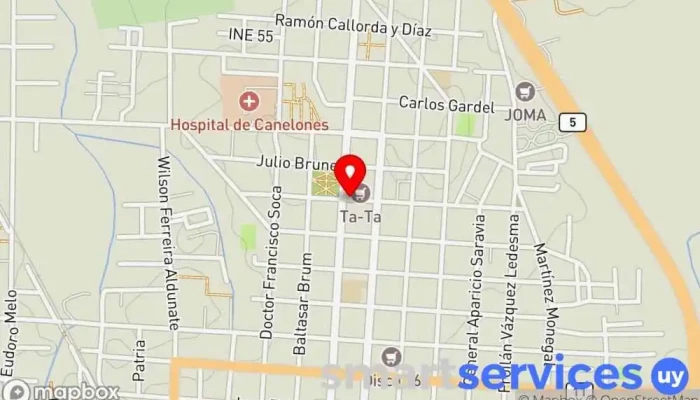 mapa de TA-TA Supermercado en Canelones