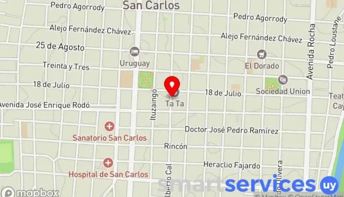 mapa de Ta-Ta San Carlos Supermercado en San Carlos