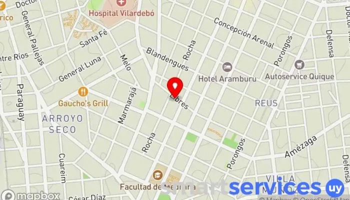 mapa de Taller de Radio Servicio de transporte en Montevideo