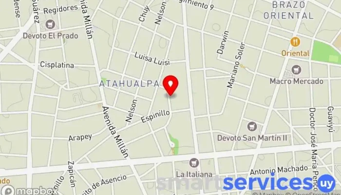 mapa de Taller GPS (Cooperativa Única del Taxímetro) Taller de automóviles en Montevideo