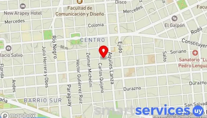 mapa de Talleres de Locución Escuela en Montevideo