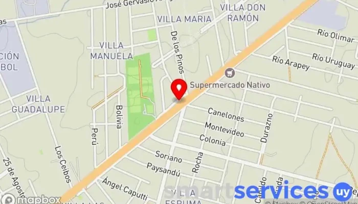 mapa de Taxi 26 Servicio de taxis en Barros Blancos