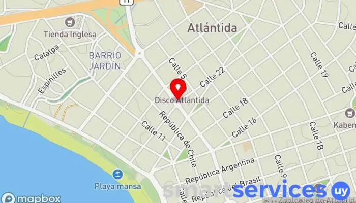 mapa de Taxis Atlántida Parada de taxis en Atlántida