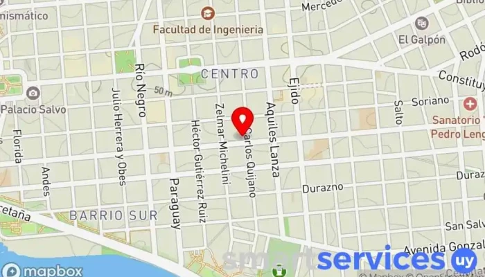mapa de Team Travel Agencia de visitas turísticas en Montevideo