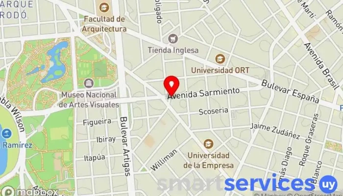 mapa de Telesistema Tienda de equipos de sonido, Comercio en Montevideo