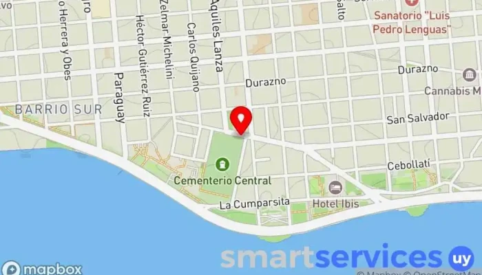 mapa de Terminal 300 Estación de autobuses en Montevideo