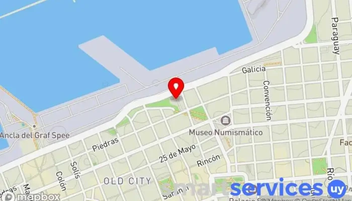 mapa de Terminal Ciudad Vieja Estación de autobuses en Montevideo