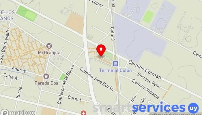 mapa de Terminal Colon Bus stop en Montevideo