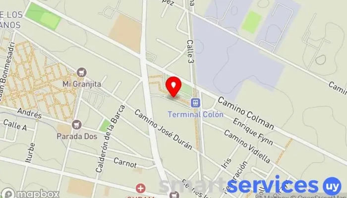 mapa de Terminal Colon Bus stop en Montevideo